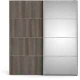 ebuy24 Ebuy24, Kleiderschrank, Schiebetürenschrank 2 Türen breit 183 cm weiss, Eiche Dekor.