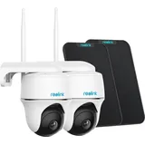 Reolink 4MP 355°/140° PTZ Solar/Akku-Überwachungskamera Outdoor mit 2,4/5GHz WiFi, Personen-/Fahrzeugerkennung, PIR-Sensor, 2-Wege-Audio, Argus PT