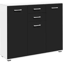 Priess Kombikommode Barcelona 123 x 103 x 38 cm Schwarz/Weiß