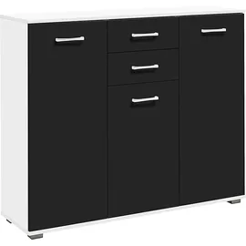 Priess Kombikommode Barcelona 123 x 103 x 38 cm Schwarz/Weiß