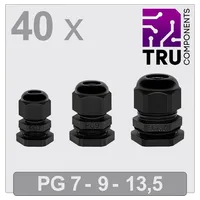 TRU Components TC-13448352 Kabelverschraubung PG7, PG9, PG13 Polyamid Schwarz