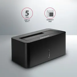 AXAGON ADSA-SN Speicherlaufwerk-Docking-Station USB 3.2 Gen 1 (3.1 Gen 1) Type-A Schwarz