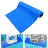 SKARUMMER Schwimmbadleitermatte – Schutzmatte für Poolleiter, Trittmatte mit rutschfester Textur, blau, mittelblau, mittelblau, mittlere Pool-Stufenmatte, Poolauskleidung, Schutzmatte (114,4 x 152,4