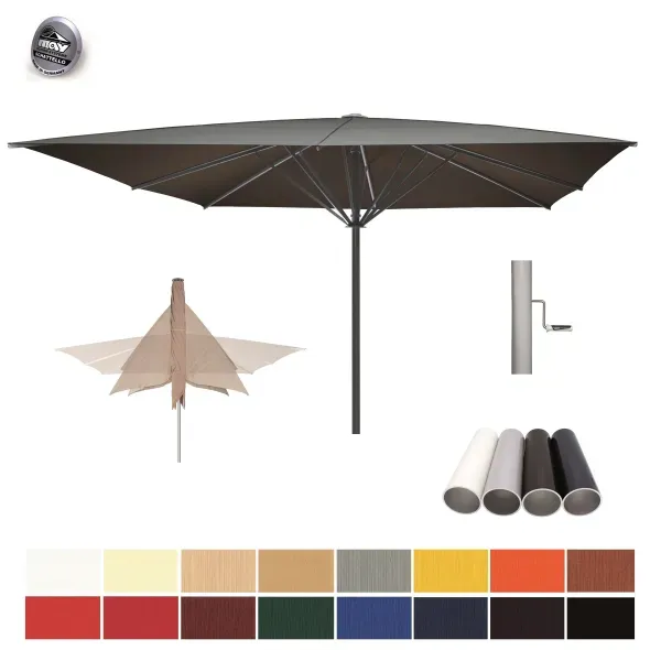 May Marktschirm Schattello 500x500cm Teleskop Tex-Poly ohne Volant