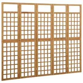 vidaXL Spalier/Paravent 5-teilig Massivholz Tanne 201,5x180 cm
