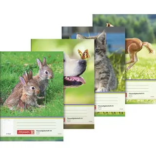 Brunnen 104681502 Hausaufgabenheft A5 24 Blatt, Tiermotive)