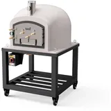 MAESTRO FERRETERO MF - Holzbackofen für den Außenbereich Modell KITAWAY (Weiß - 120 x 120 x 170 cm) – Isoliert mit Kork und 3 Keramikmatten