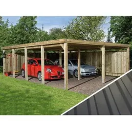 Weka Doppelcarport 618 5,76 x 7,84 m kdi inkl. Trapezblechplatten