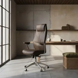 KADIMA DESIGN Chefsessel Echtleder Braun