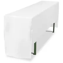 TexDeko Biertischhusse Premium Weiß 220 x 50 cm