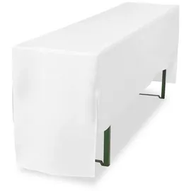 TexDeko Biertischhusse Premium Weiß 220 x 50 cm