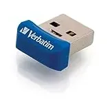 Verbatim Store 'n' Stay Nano USB-Stick, USB-3.2 Gen1, 64 GB, Speicherstick mini, USB-3-Stick für Laptop Notebook Ultrabook TV Autoradio, USB Nano Stick, flacher USB-Stick, blau