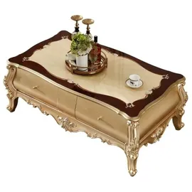 JVmoebel Exklusiver Klassischer Couchtisch Gold Holz 86 x 51 cm