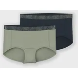 NAME IT Hipster NAME IT "NKFHIPSTER 2P NOOS", Mädchen, Gr. 146 (152), 2 Stk., grün (seagrass), Jersey, Obermaterial: 95% Baumwolle, 5% Elasthan, unifarben, eng, Unterhosen