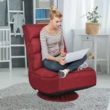 Costway Bodenstuhl 360°drehbar, Bodensessel mit 5-Fach Verstellbarer Rückenlehne