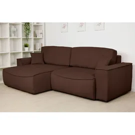 ed exciting design Ecksofa Dunkelbraun, & 3 Zierkissen