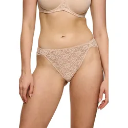 Slip TRIUMPH "Amourette Highleg Tai", Damen, Gr. 40, beige (natur), Spitze, Obermaterial: 77% Polyamid, 23% Elasthan. Spitze: 86% Polyamid, 14% Elasthan, unifarben, Unterhosen, Strech-Spitze