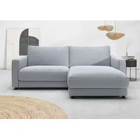 Home Affaire Ecksofa HOME AFFAIRE "Ecksofa Jiro, L-Form, große Sitztiefe, Breite 226 cm", light blau, B:226cm H:85cm T:190cm, 85% Polyester, 15% Viskose, Sofas, Ecksofa, lose Sitz- & Rückenkissen, weicher Polsteraufbau, komfortabel & modern
