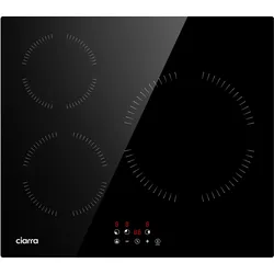 CIARRA Induktions-Kochfeld 60cm Kochfeld 3-Zonen Einbau Induktionskochfeld mit Timer VM3BIH-A