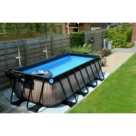 EXIT TOYS Wood Pool 540 x 250 x 122 cm inkl. Sandfilter und Abdeckung