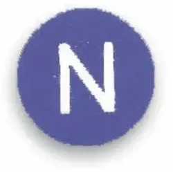 Leiterkennzeichnung Neutralleiter N, blau