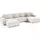 petits-meubles U-sofa 5-sitzig umbaubar Truhe Isaac Cord Blanc Cassé