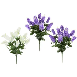 Kunstblume I.GE.A. "Fliederbusch", bunt (lavender,violett,weiß), B:20cm H:52cm L:12cm, Obermaterial: 80% Polyester, 20% Kunststoff, Kunstpflanzen, 3er Set Hochzeitsdeko Dekoblume Frühling Glyzinien Wisteria Blauregen