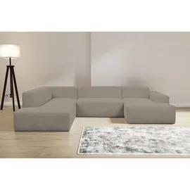 werk2 Zeus U-Form«, Curvy Trend Wohnlandschaft mit urbaner Optik auch in weichem Cord grau (hellgrau, beige), (59814020-0)