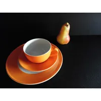 Dibbern SONDERAKTION - Originalware Solid Color - Kaffeetasse m.U. 0,25 + Teller 21 cm - orange - NEU