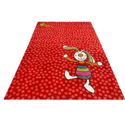 Kinderteppich SIGIKID "Rainbow Rabbit" Teppiche Gr. B: 120cm, 13mm, L: 170cm, rot Kinder