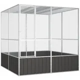 Yolola Vogelvoliere XXL, Premium Vogelkäfig, Moderne Vogelvoliere, Vogelkäfig aus Verzinkter Stahl, Voliere Hühner 213,5x217,5x211,5 cm Anthrazit