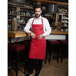 KARLOWSKY Latzschürze Basic mit Tasche und Schnalle - red - onesize