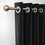 ROTHLEY Gardinenstangen für Fenster, 71,1 bis 121,9 cm, verstellbare Gardinenstangen, dekorative Gardinenstange mit Klick-Halterungen, antikes Kupferkugel-Endstück
