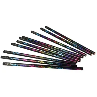 agifty Bleistift Violinschlüssel schwarz/glänzend (10-Stück-Packung) - Schönes Geschenk für Musiker (bunt)