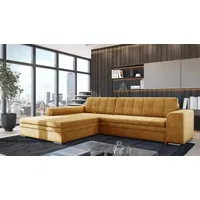 Fun Möbel Ecksofa Sofa SARRA mit Schlaffunktion Stoff Fresh Gelb Ottomane Links