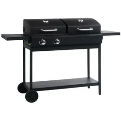 Gas- und Holzkohle-Grill mit 2 Brennern