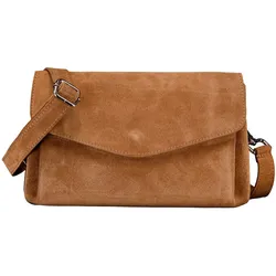 Hausfelder Manufaktur Umhängetasche Velours Beige Damen 