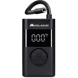 Tragbarer Luftkompressor Midland ENERPUMP, mit 150 PSI/10 Bar, Akku 4000 mAh + Powerbank, schnelles Aufpumpen für Motorrad, Fahrrad, Auto, Ball und Luftmatratze für Unterwegs