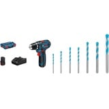 Bosch Professional 12V System Akku-Bohrschrauber GSR 12V-15 (inkl. 1x 2.0 Ah Akku, Ladegerät GAL 12V-40, in L-BOXX) + 7x Expert CYL-9 MultiConstruction Bohrer Set (für Beton, Ø 4-12 mm, Zubehör)