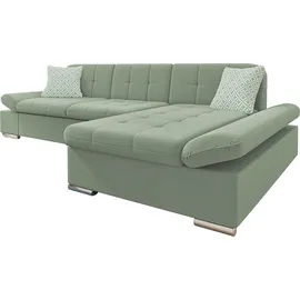 Mirjan24 Eckcouch 2-Sitzer Uttario Velvet L-Form Grün