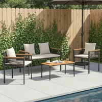 vidaXL Gartenmöbel Set 4-tlg. Schwarz