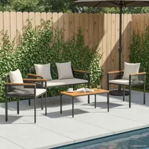 vidaXL Gartenmöbel Set 4-tlg. Schwarz
