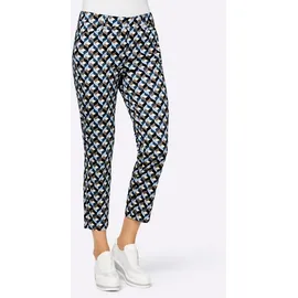 Heine 7/8-Hose in bleu-dunkeltaupe-bedruckt | Gr.: 50