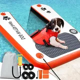 Snagle Paw Extra breite Rampe für Hunde (orange) – PVC, 160 x 102 x 25,4 cm, Tragfähigkeit von 68 kg, aufblasbare Leiter für Pool, Steg und Boot