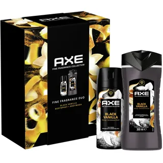 Axe Fine Fragrance Collection Geschenkset Black Vanilla Pflegeset mit Deodorant und Duschgel (150 ml + 300 ml)