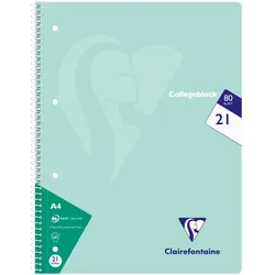 Clairefontaine 20x Collegeblock, 80 Blatt 90g liniert, Pastellfarben sortiert - 306256C