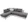 luma-home Federkern Ecksofa Doppelbett Dauerschläfer Bettkasten, Couch in Hell-Grau / Couches, Wohnlandschaften, Ecksofas
