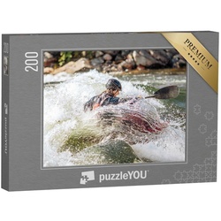 puzzleYOU Puzzle Kajak extrem im Wildwasserfluss, 200 Puzzleteile, puzzleYOU-Kollektionen Sport, Menschen