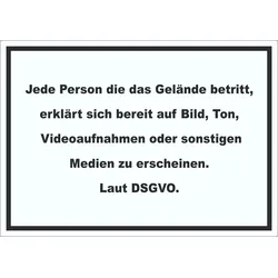 DSGVO Hinweis Aufkleber Datenschutz A3 (297x420mm)