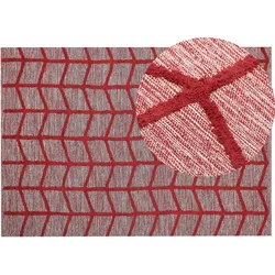 Teppich Baumwolle rot 160 x 230 cm geometrisches Muster SIVAS